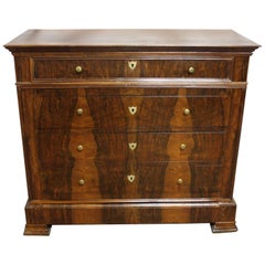 Beautiful French Louis-Philippe Flamed Walnut Chest