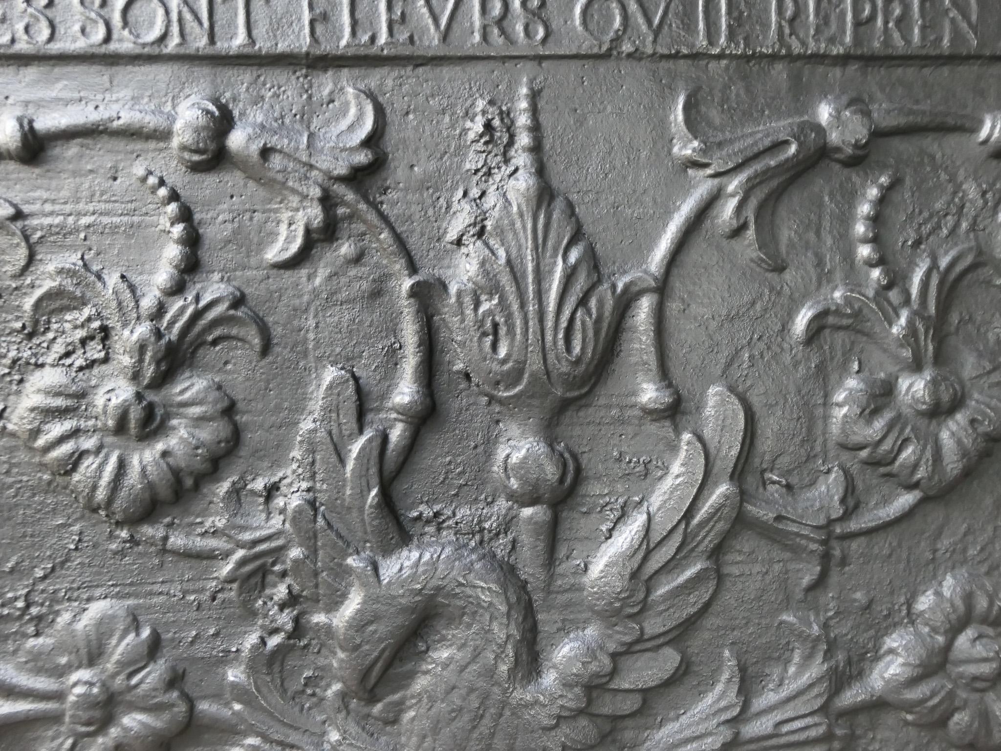 Beautiful French Louis XIV 'Phoenix' Fireback / Backsplash, 17th-18th Century 5