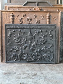 Beautiful French Louis XIV 'Phoenix' Fireback, 17th-18th Century
