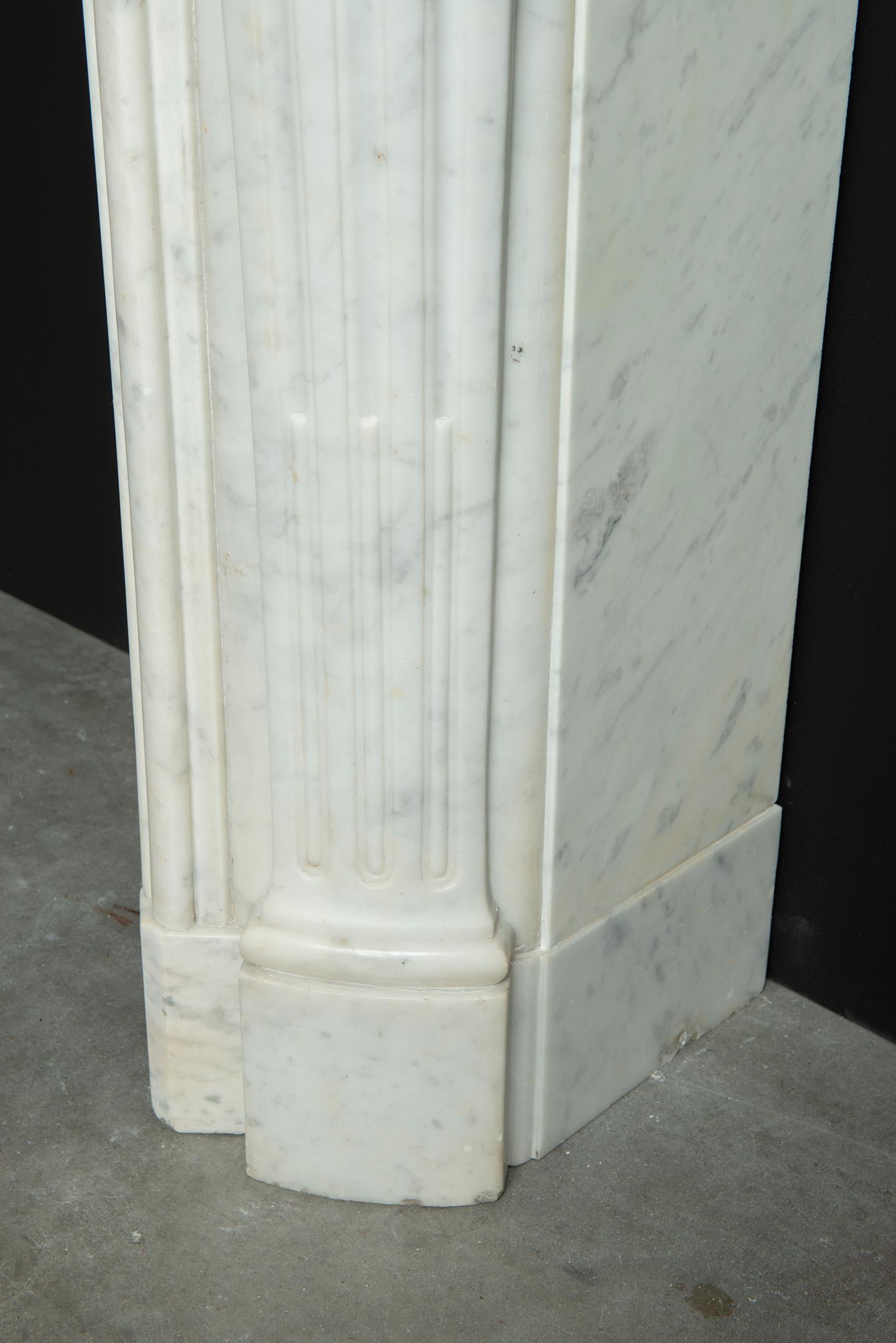 Beautiful French Louis XV Fireplace in White Marble, Paris- France 12