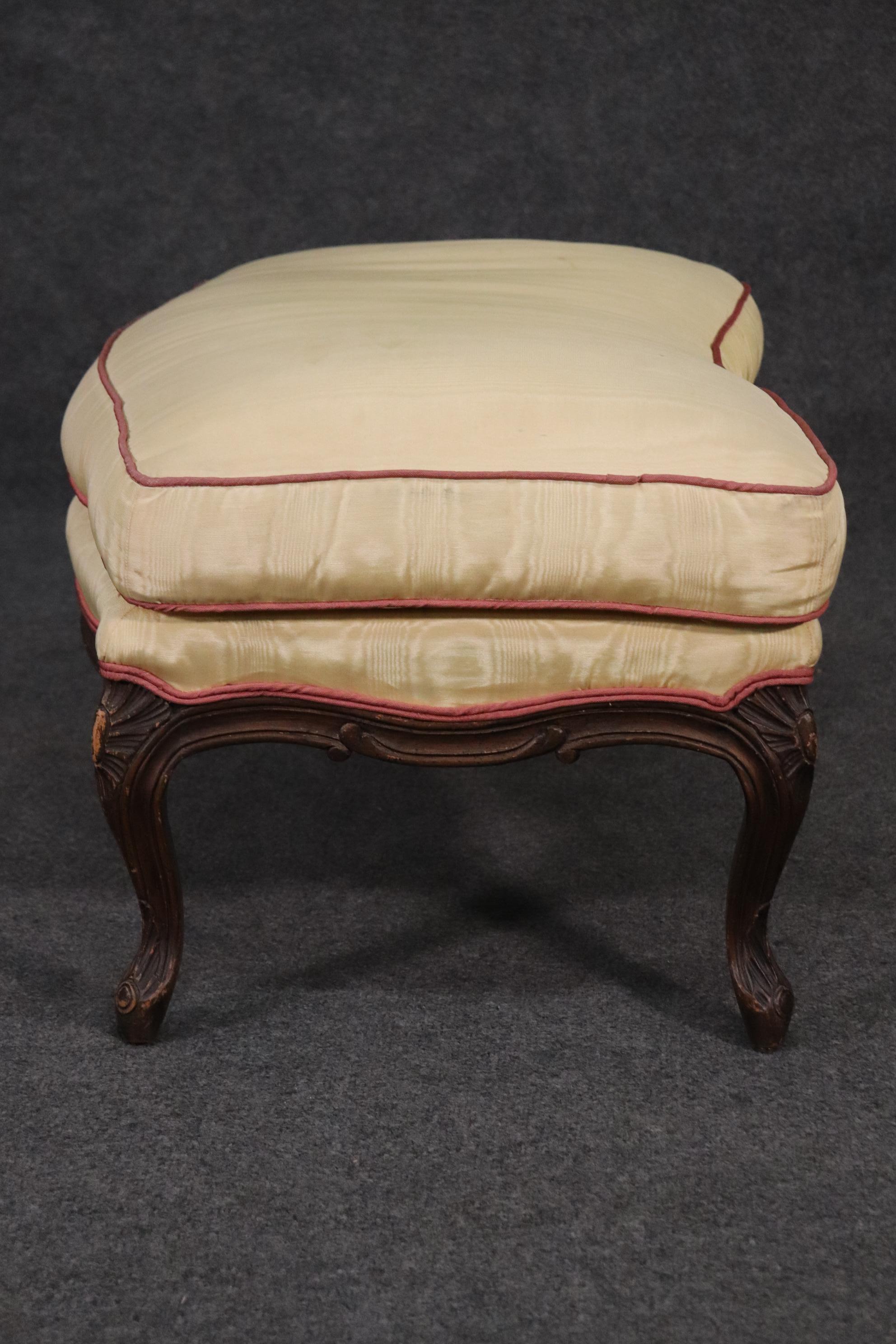 Beautiful French Louis XV Walnut Bergere Chair and Matching Ottoman 8