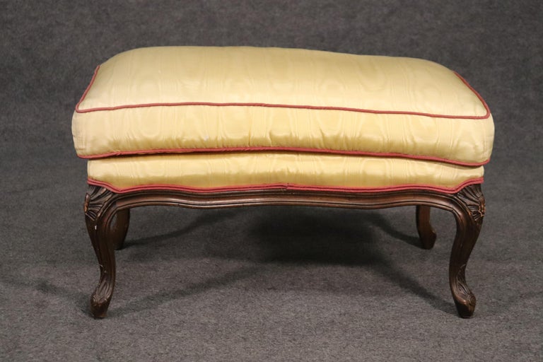 Beautiful French Louis XV Walnut Bergere Chair and Matching Ottoman For Sale at 1stDibs french