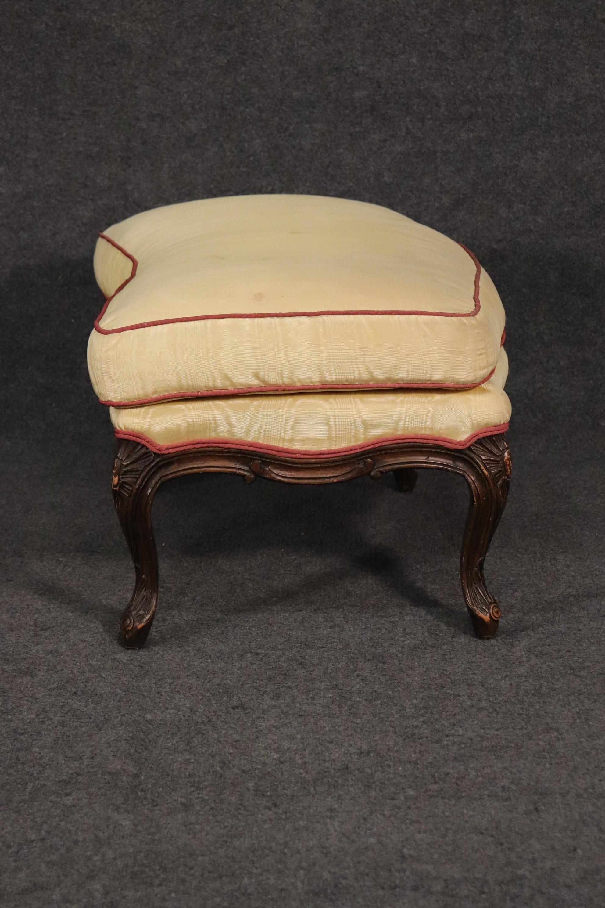 Beautiful French Louis XV Walnut Bergere Chair and Matching Ottoman 10