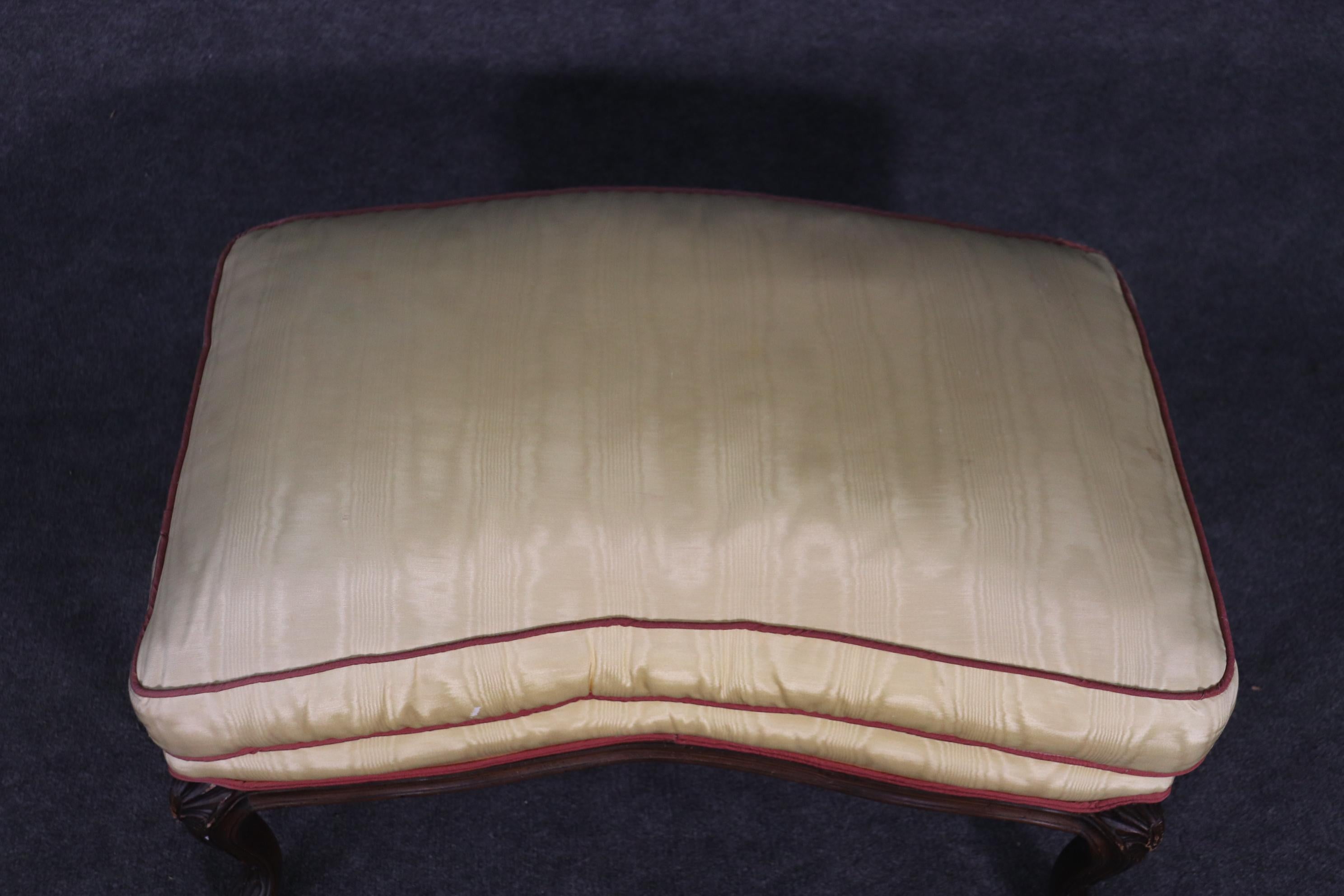 Beautiful French Louis XV Walnut Bergere Chair and Matching Ottoman 11