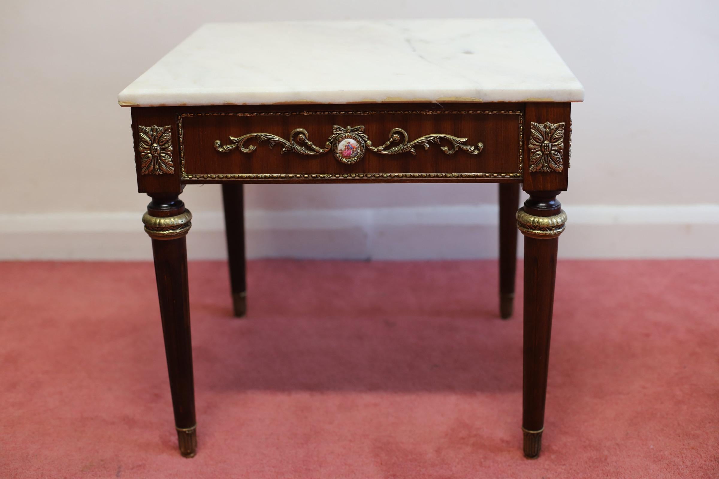 Beautiful French Louis XVI Style Marble-Top  Occasional Tables  For Sale 4