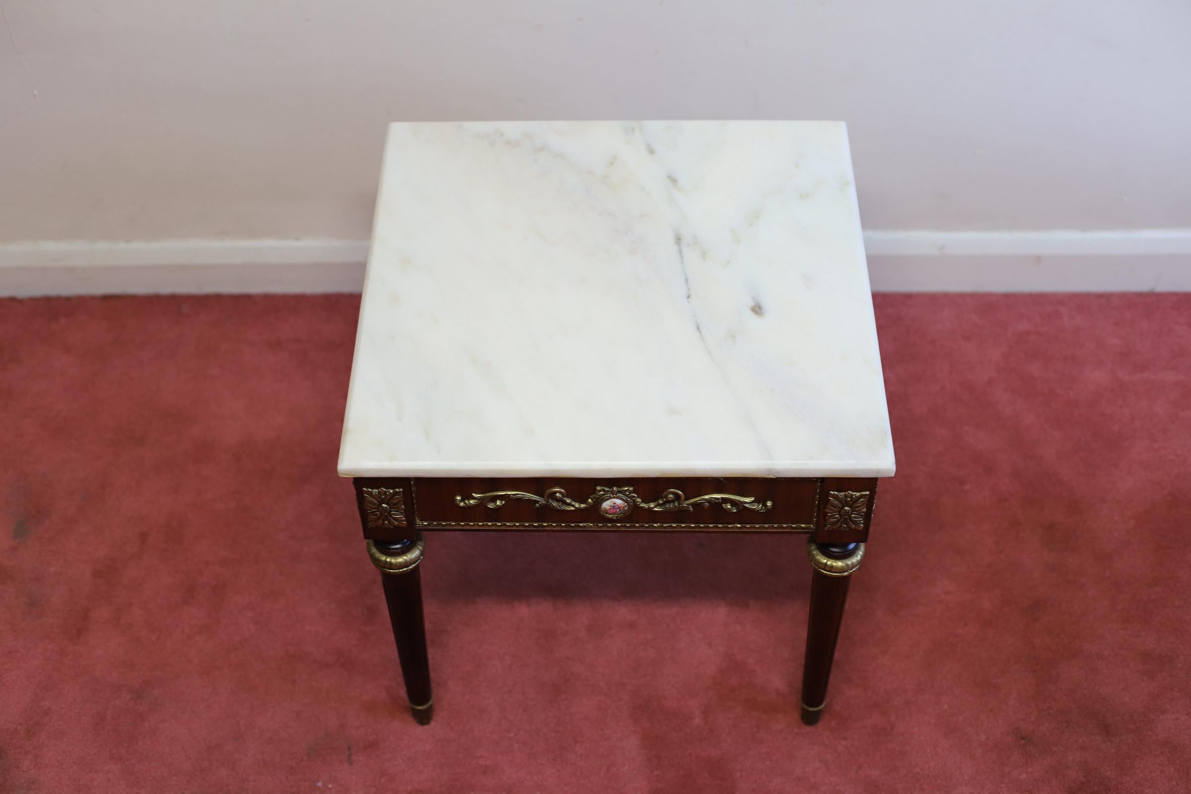 Beautiful French Louis XVI Style Marble-Top  Occasional Tables  For Sale 5