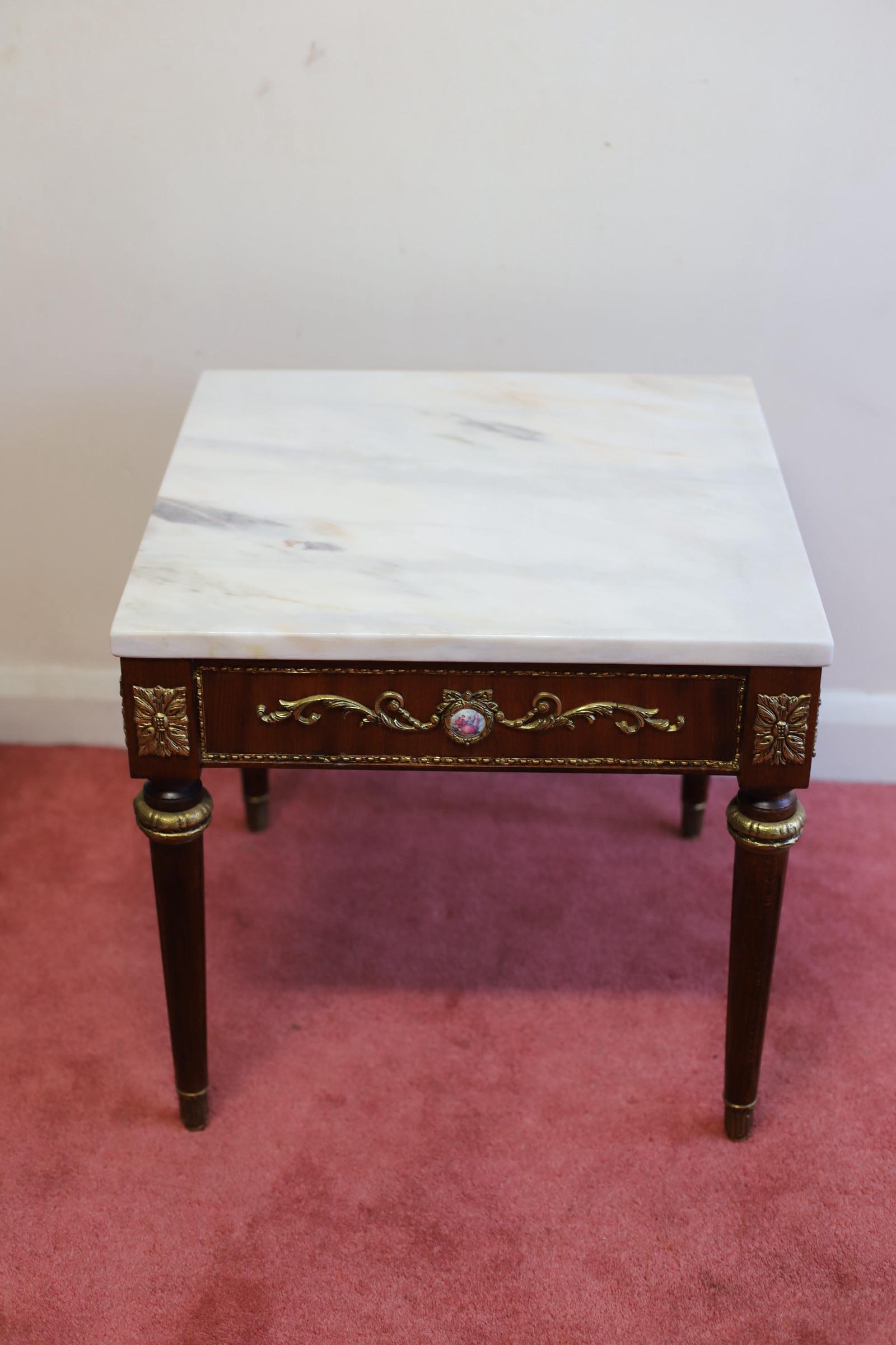 Beautiful French Louis XVI Style Marble-Top  Occasional Tables  For Sale 6