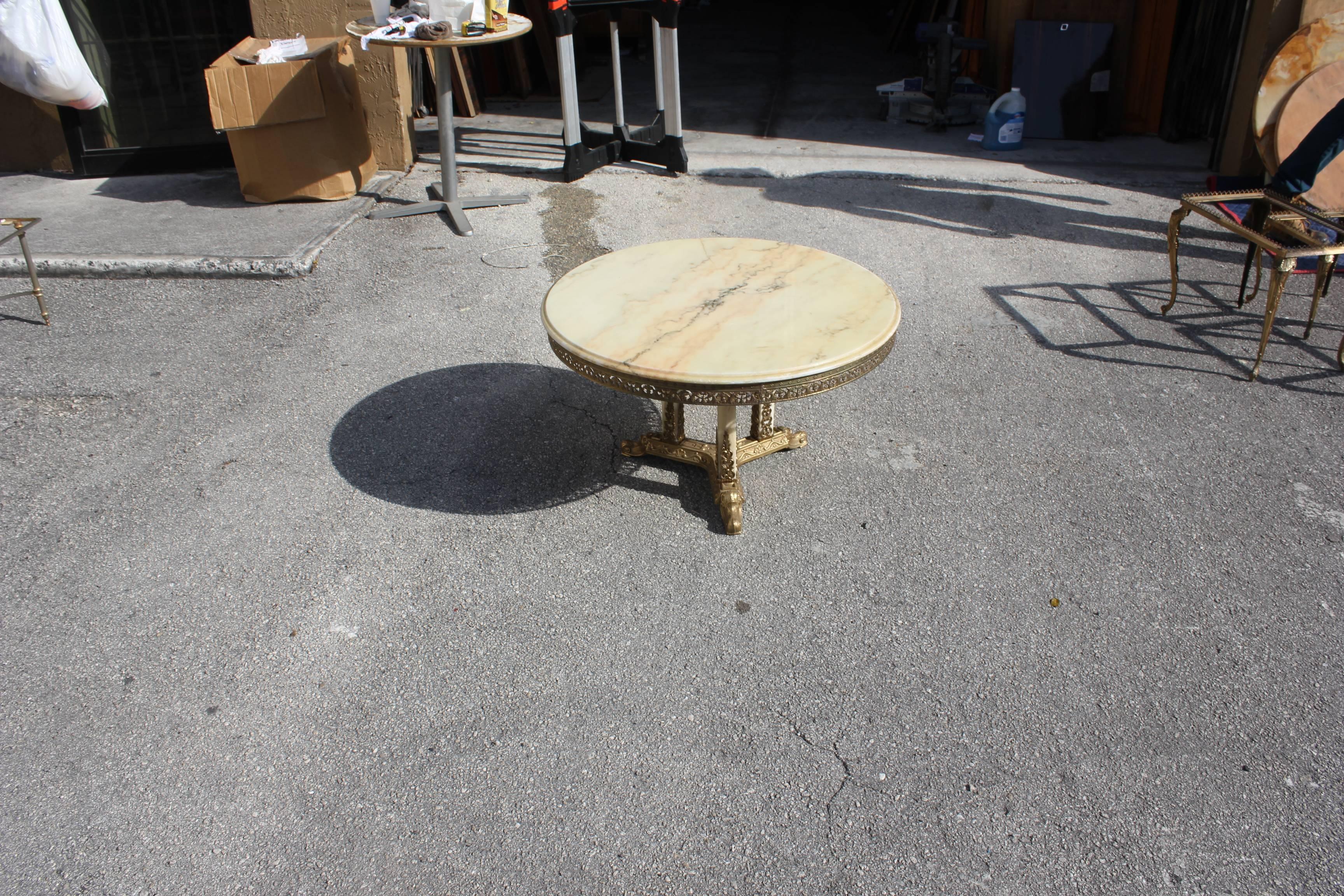 Beautiful French Maison Jansen Round Coffee or Cocktail Bronze Table 3