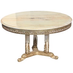 Beautiful French Maison Jansen Round Coffee or Cocktail Bronze Table