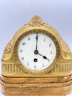 Beautiful French Mantel Clock, Gilded Bronze Brass from 1890
