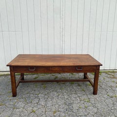 Beautiful French Provincial Walnut Farm Table Kitchen Island
