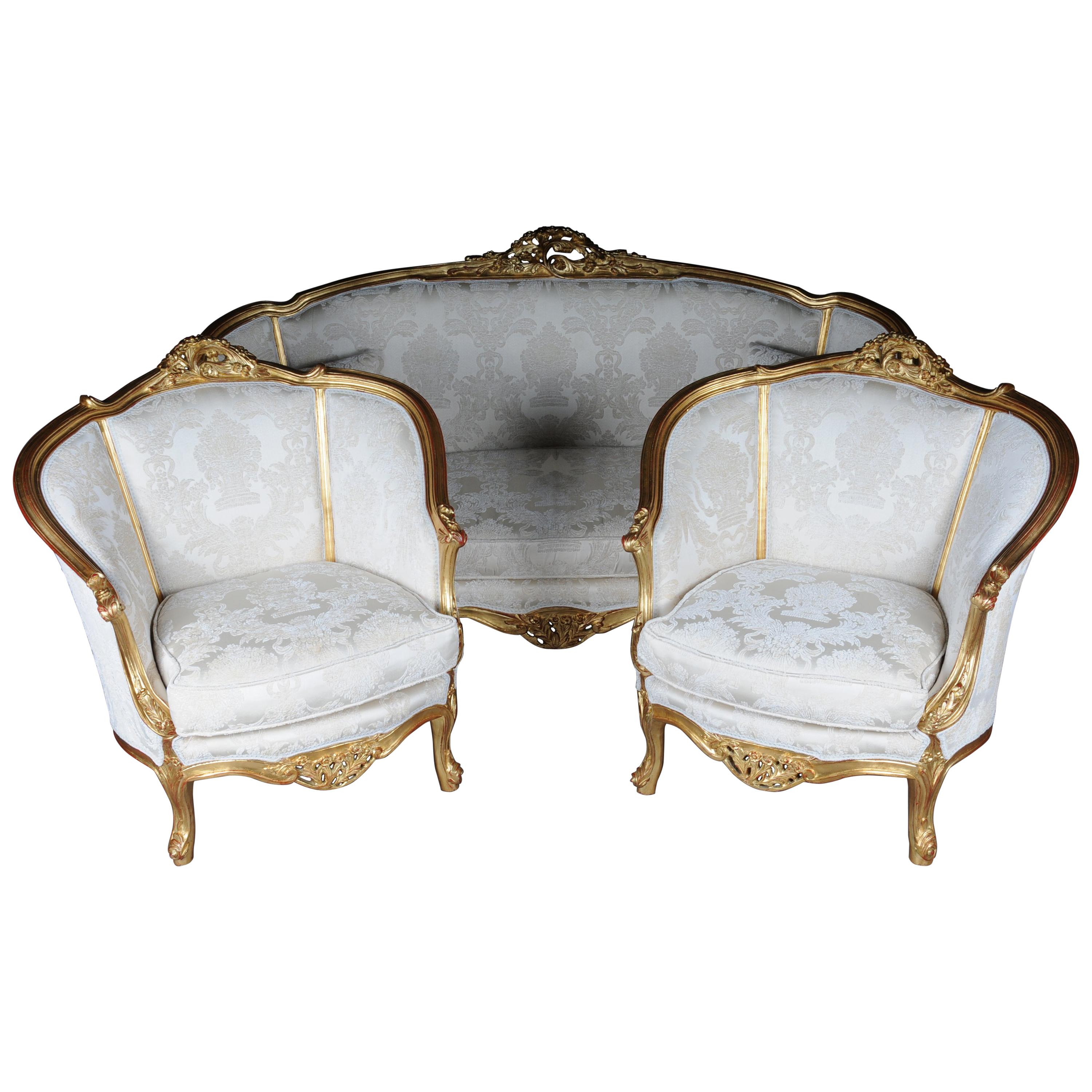 Magnifique ensemble de sièges de salon de style Louis XV, 20e siècle en vente