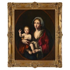 Schöne FRENCH SCHOOL des 18. Jahrhunderts.  "Virgin Mary and Child Blessing"
