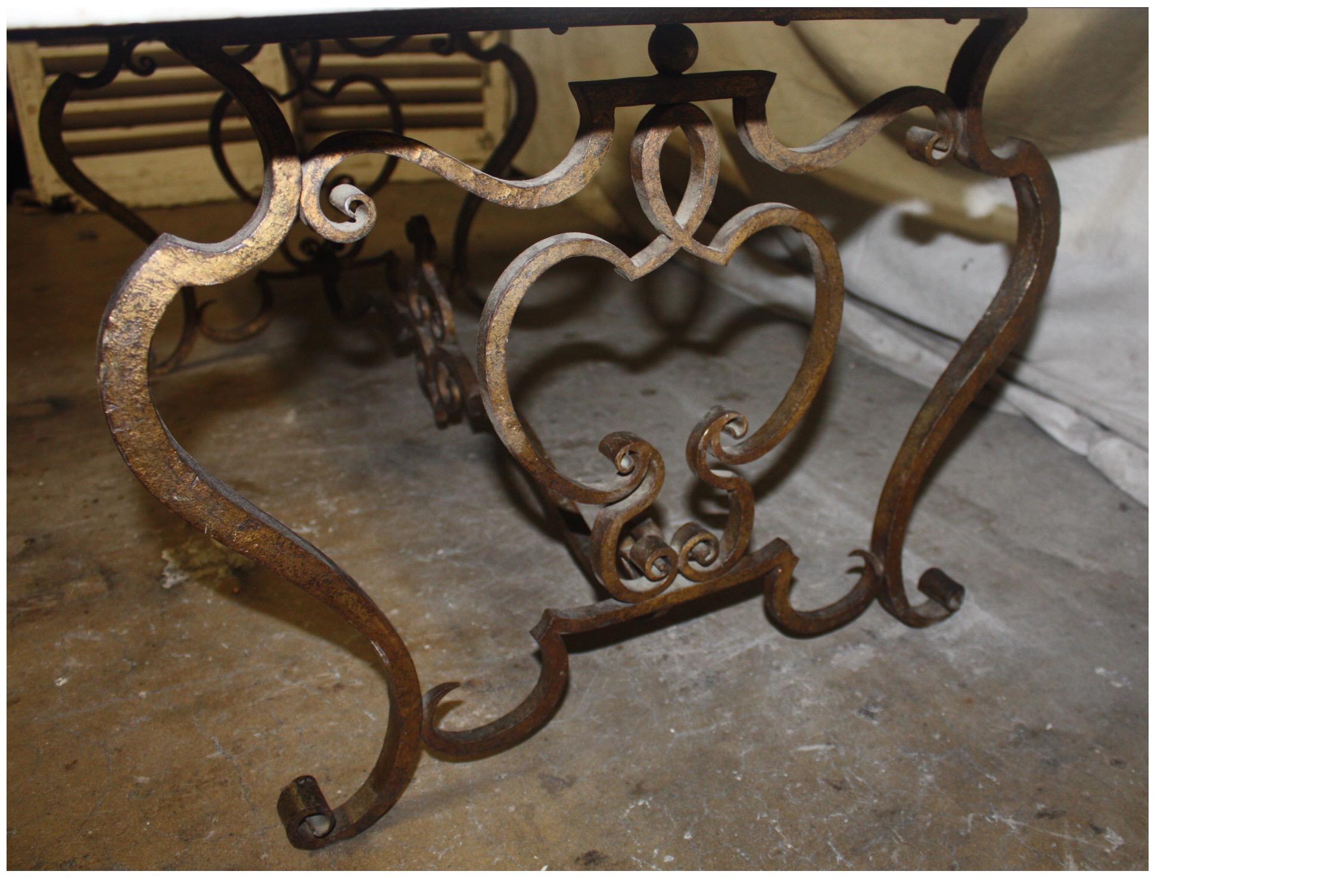 Gilt Beautiful French Sofa Table For Sale