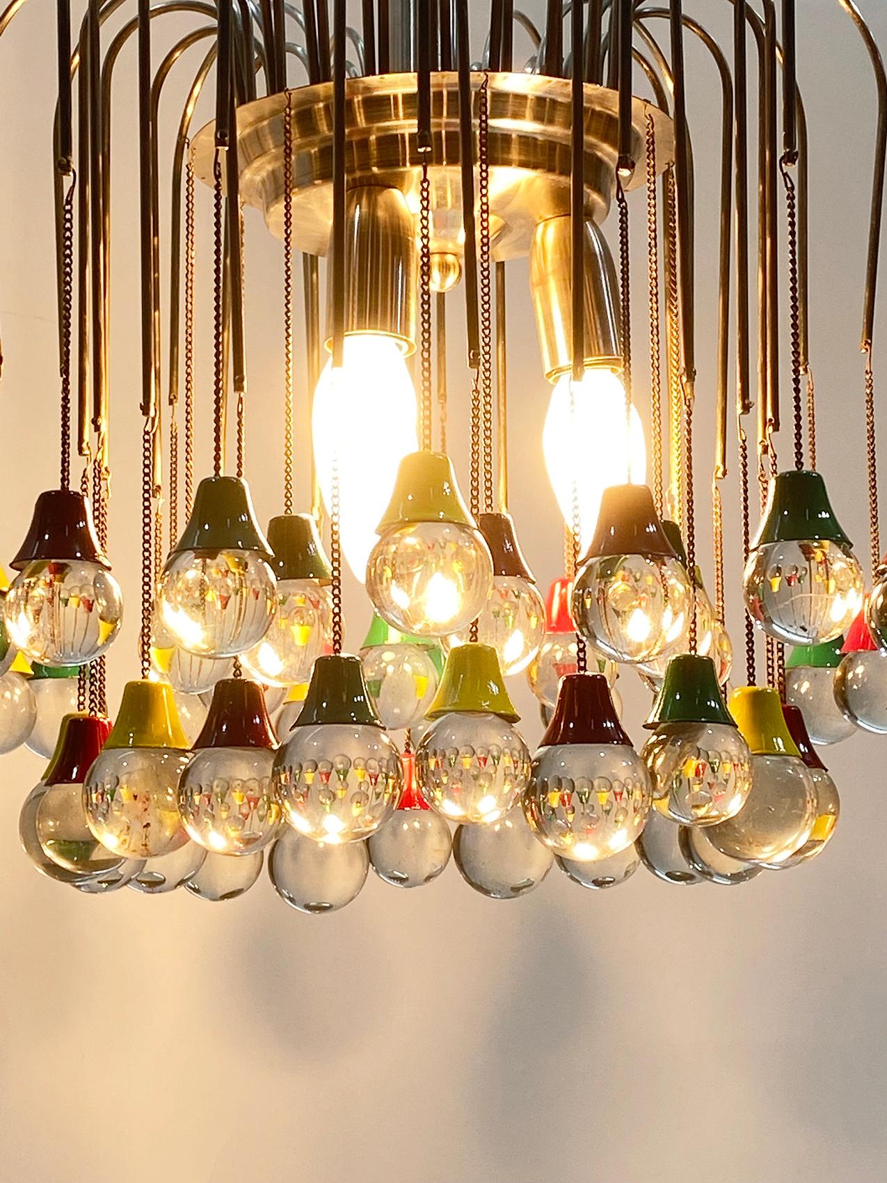 Beautiful French Teardrop Chandelier in Crystal, circa 1950 5
