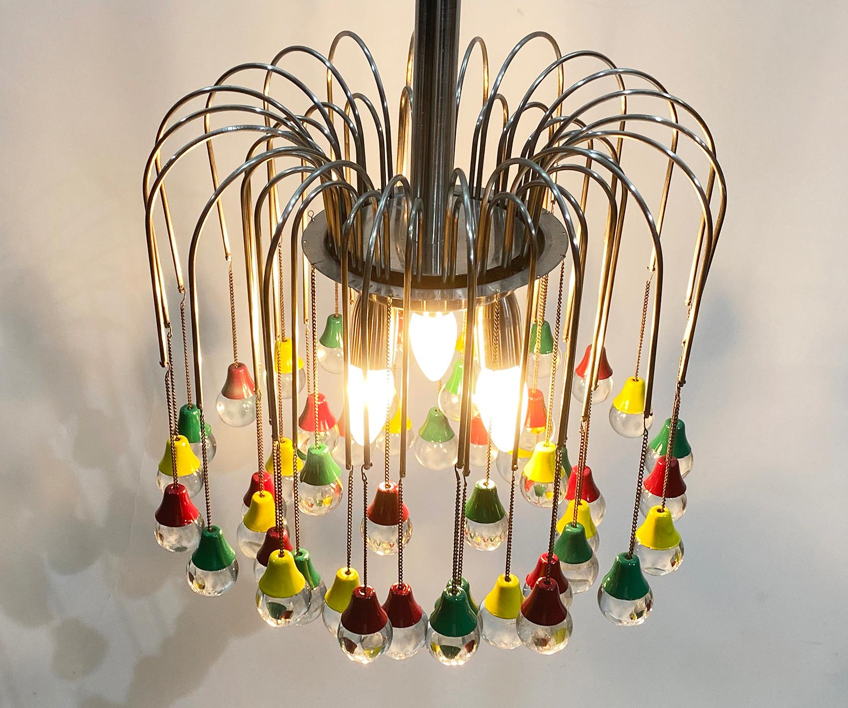 Beautiful French Teardrop Chandelier in Crystal, circa 1950 6