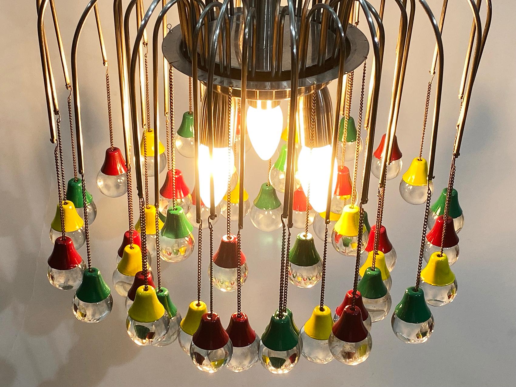 Beautiful French Teardrop Chandelier in Crystal, circa 1950 7