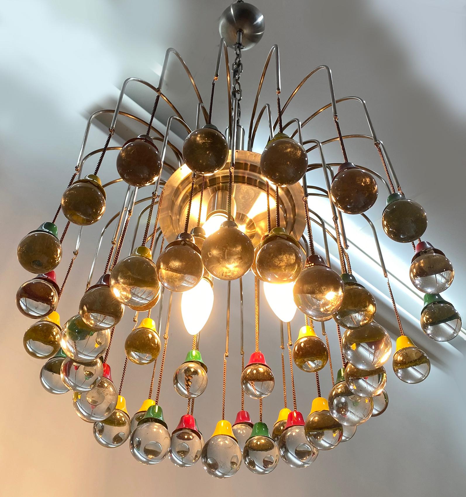 Beautiful French Teardrop Chandelier in Crystal, circa 1950 8