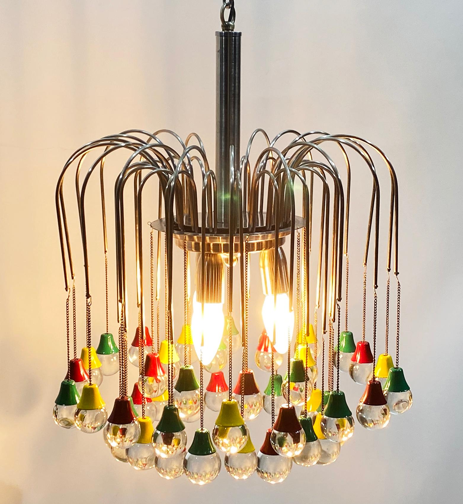 20th Century Beautiful French Teardrop Chandelier in Crystal, circa 1950