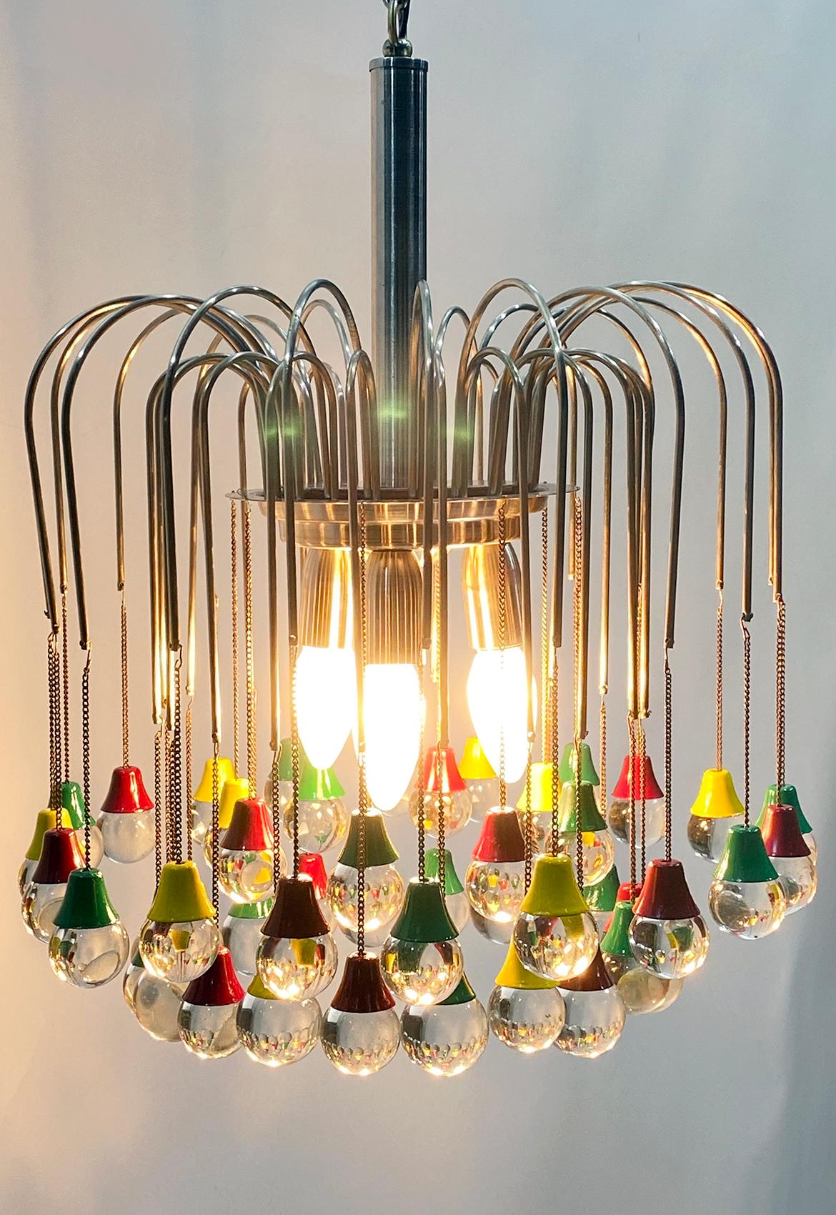 Beautiful French Teardrop Chandelier in Crystal, circa 1950 1