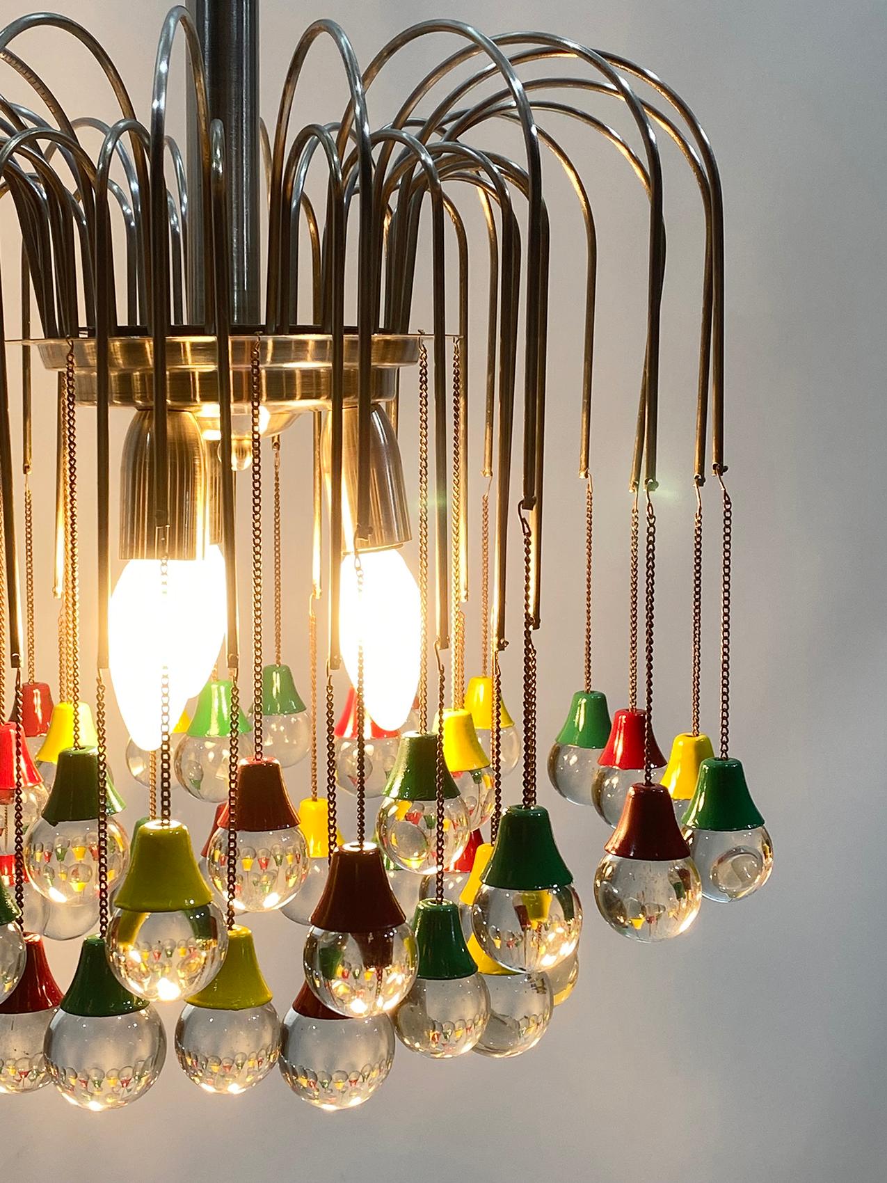 Beautiful French Teardrop Chandelier in Crystal, circa 1950 2
