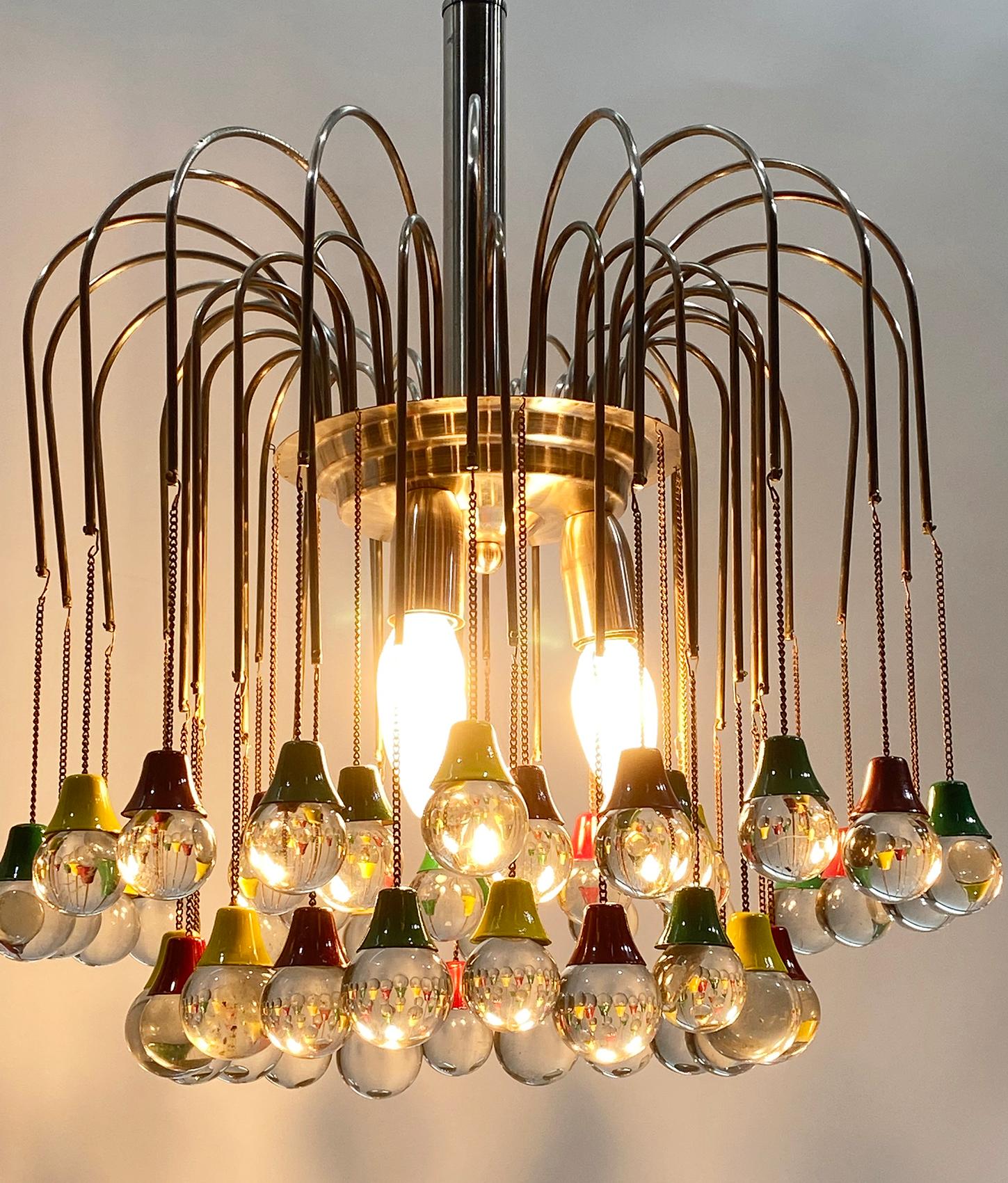 Beautiful French Teardrop Chandelier in Crystal, circa 1950 3