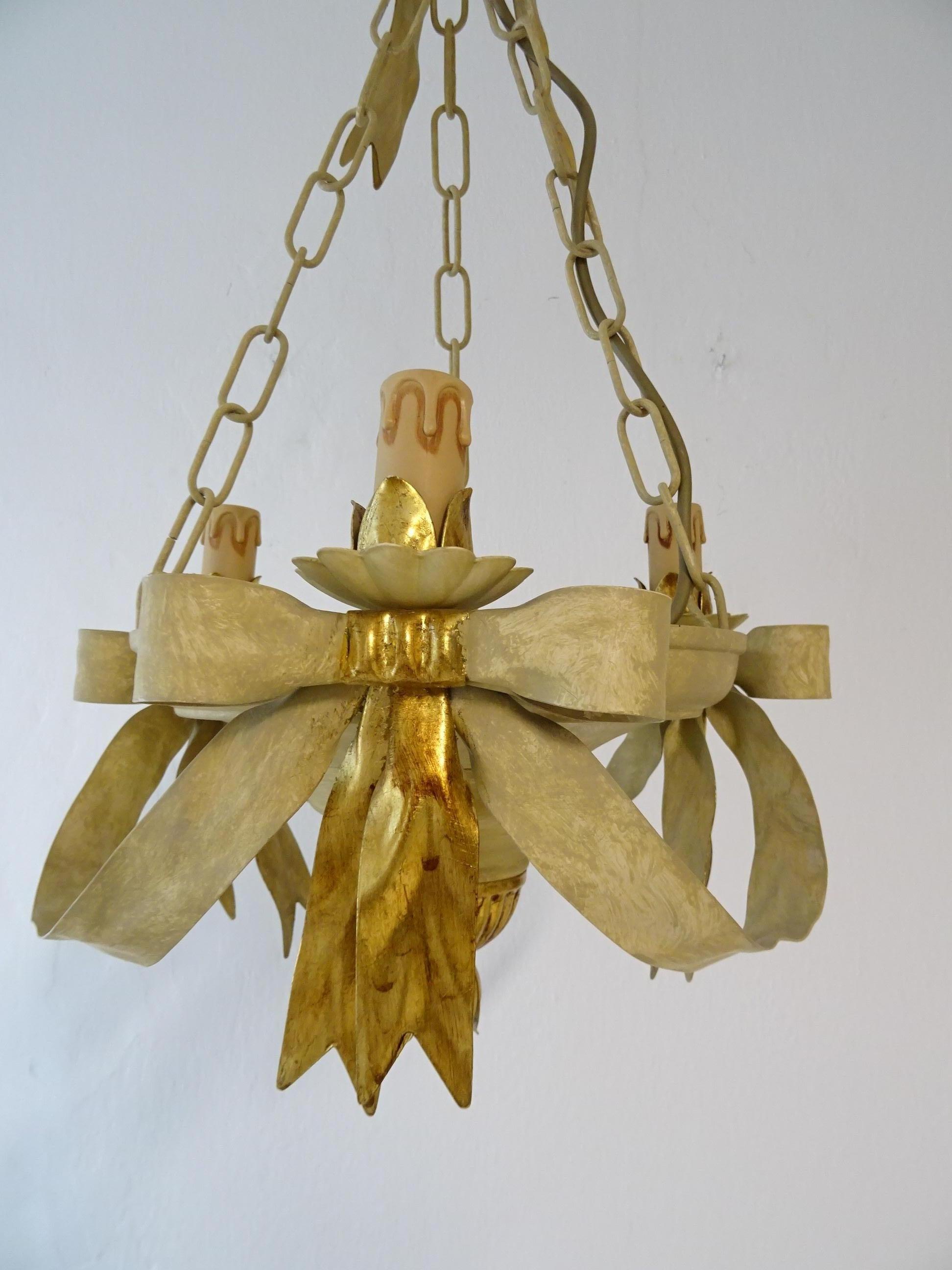 gold bow chandelier