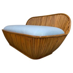 Magnifique banquette en bambou de style Gabriella Crespi  Circa 1970