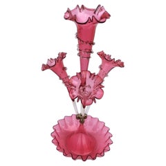 Beauty Genuine Antique Ruby Glass Epergne (Epergne en verre rubis)