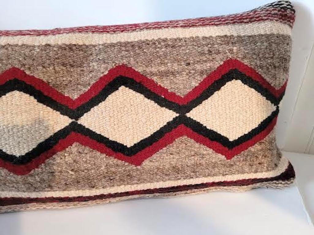 North American Beautiful Geometric Navajo Bolster Pillow For Sale