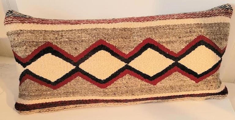 Beautiful Geometric Navajo Bolster Pillow In Good Condition For Sale In Los Angeles, CA