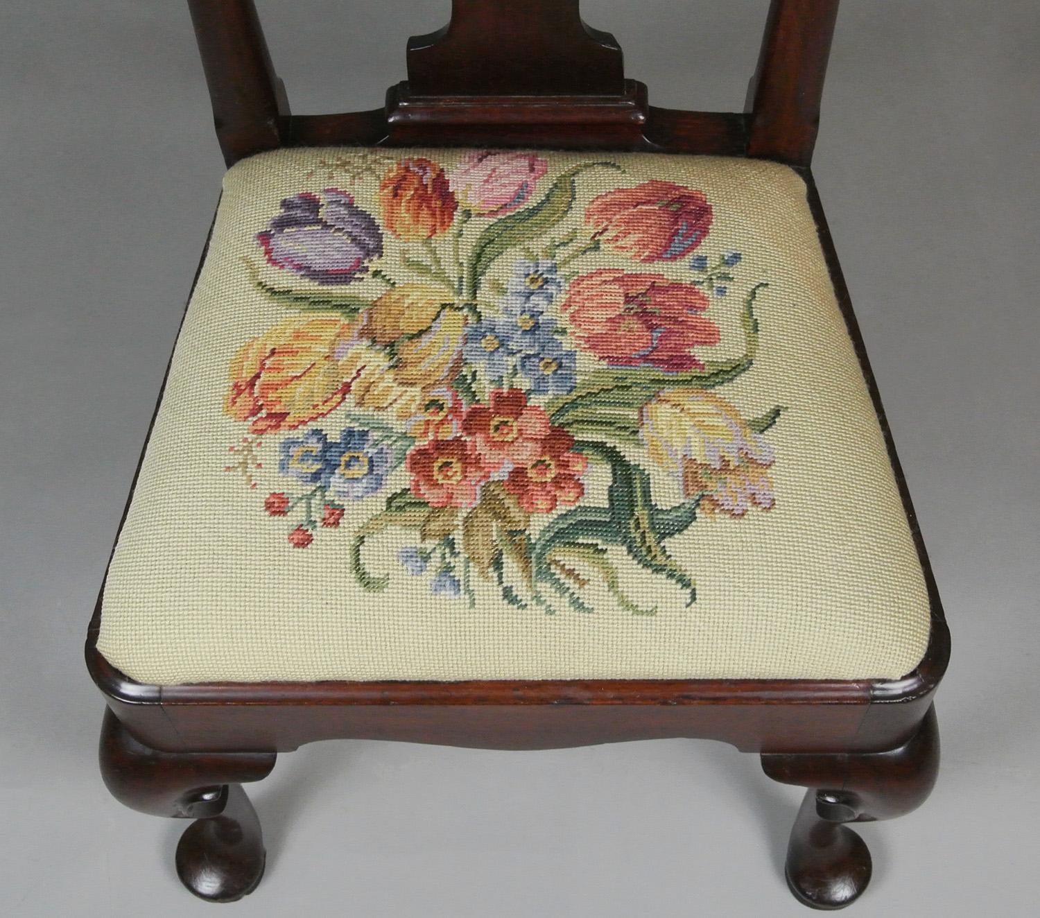 18th Century and Earlier Beautiful George I Red Walnut Side Chair c.1735