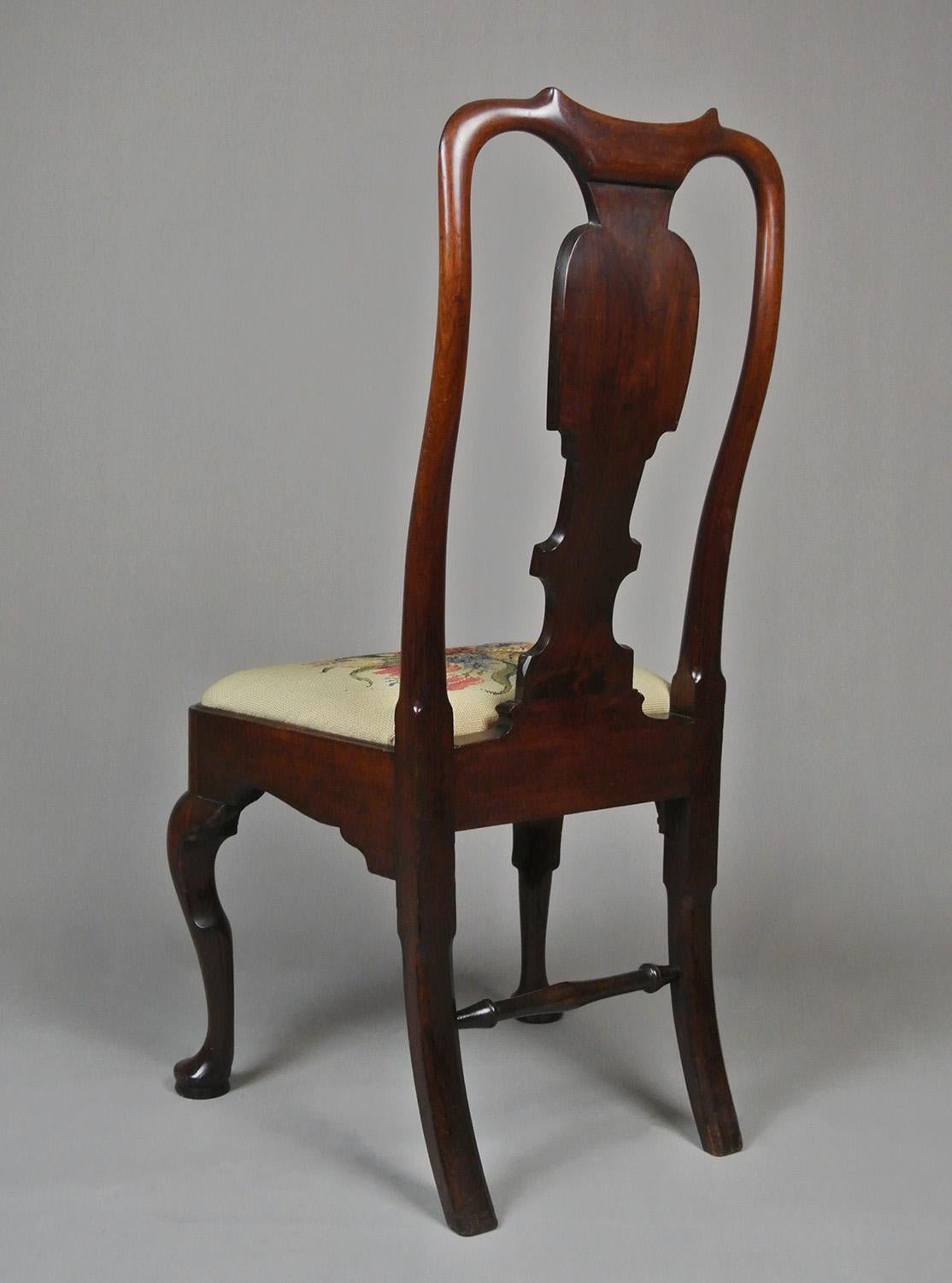 Beautiful George I Red Walnut Side Chair c.1735 3