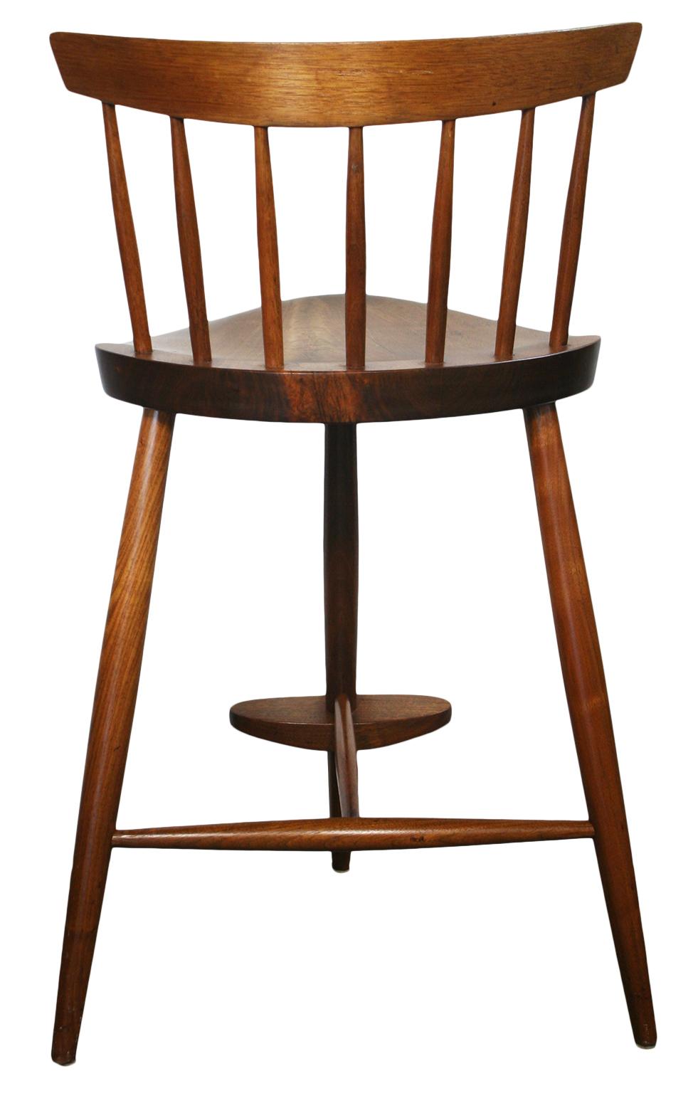 Beautiful George Nakashima Mira Stool Chair Solid walnut hand made Studio Craft 3