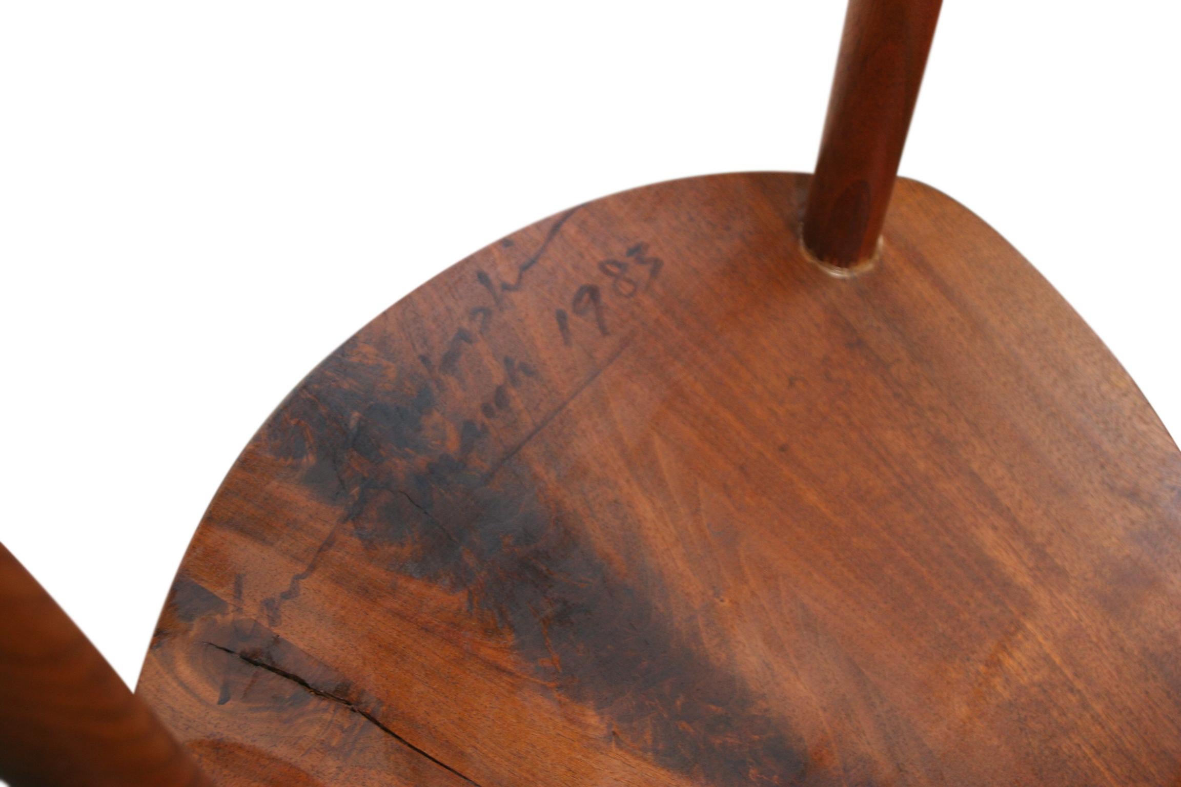 Beautiful George Nakashima Mira Stool Chair Solid walnut hand made Studio Craft 6