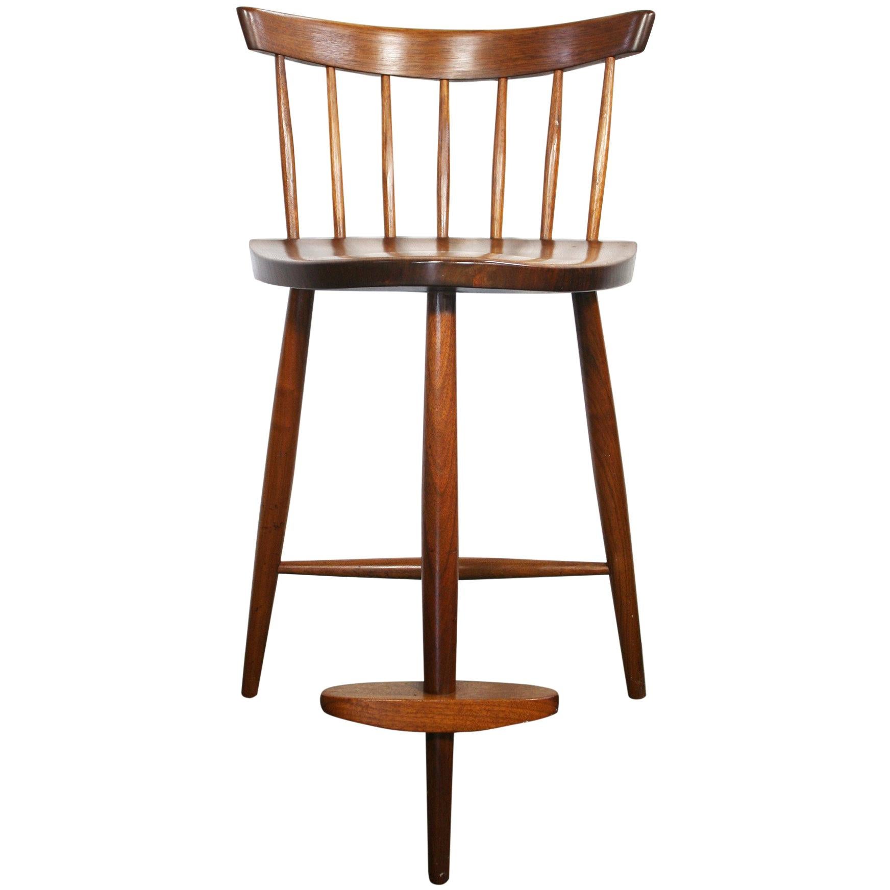 Beautiful George Nakashima Mira Stool Chair Solid walnut hand made Studio Craft