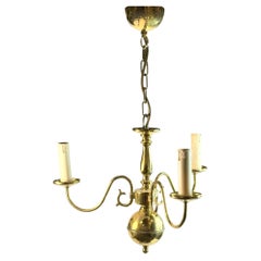 Beautiful Georgian Style Flemish Brass Metal Chandelier, Belgium, 1960s