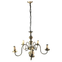 Retro Beautiful Georgian Style Flemish Burnished Metal Chandelier, Belgium, 1930s