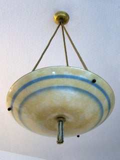 Schöne deutsche Art Deco Glas Decke Pendelleuchte