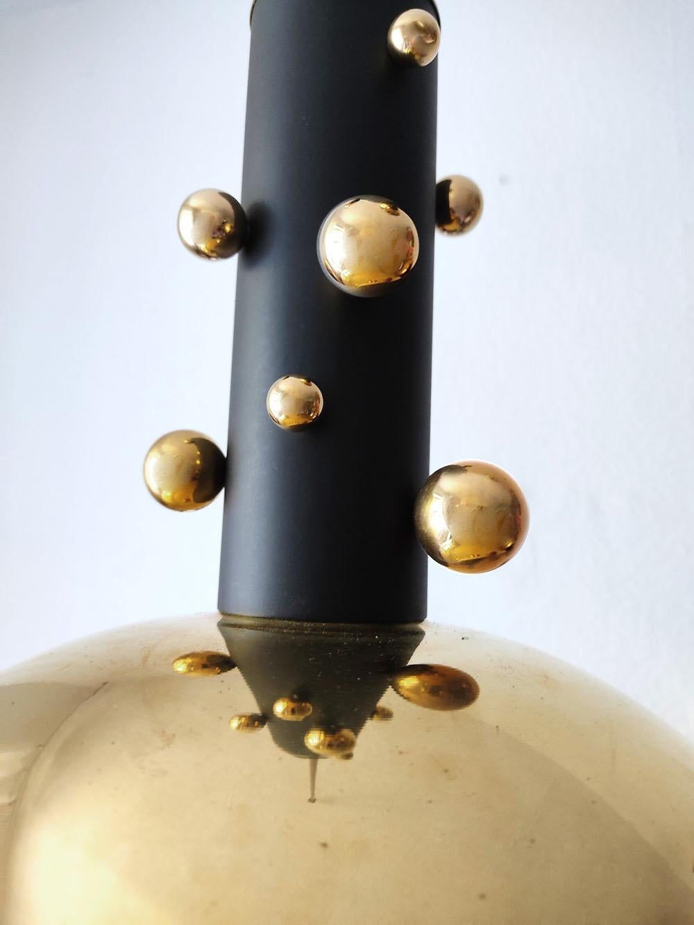 Contemporary One of ... Beautiful German Sculptural Bubble Brass Tube Ceiling Pendant Light For Sale
