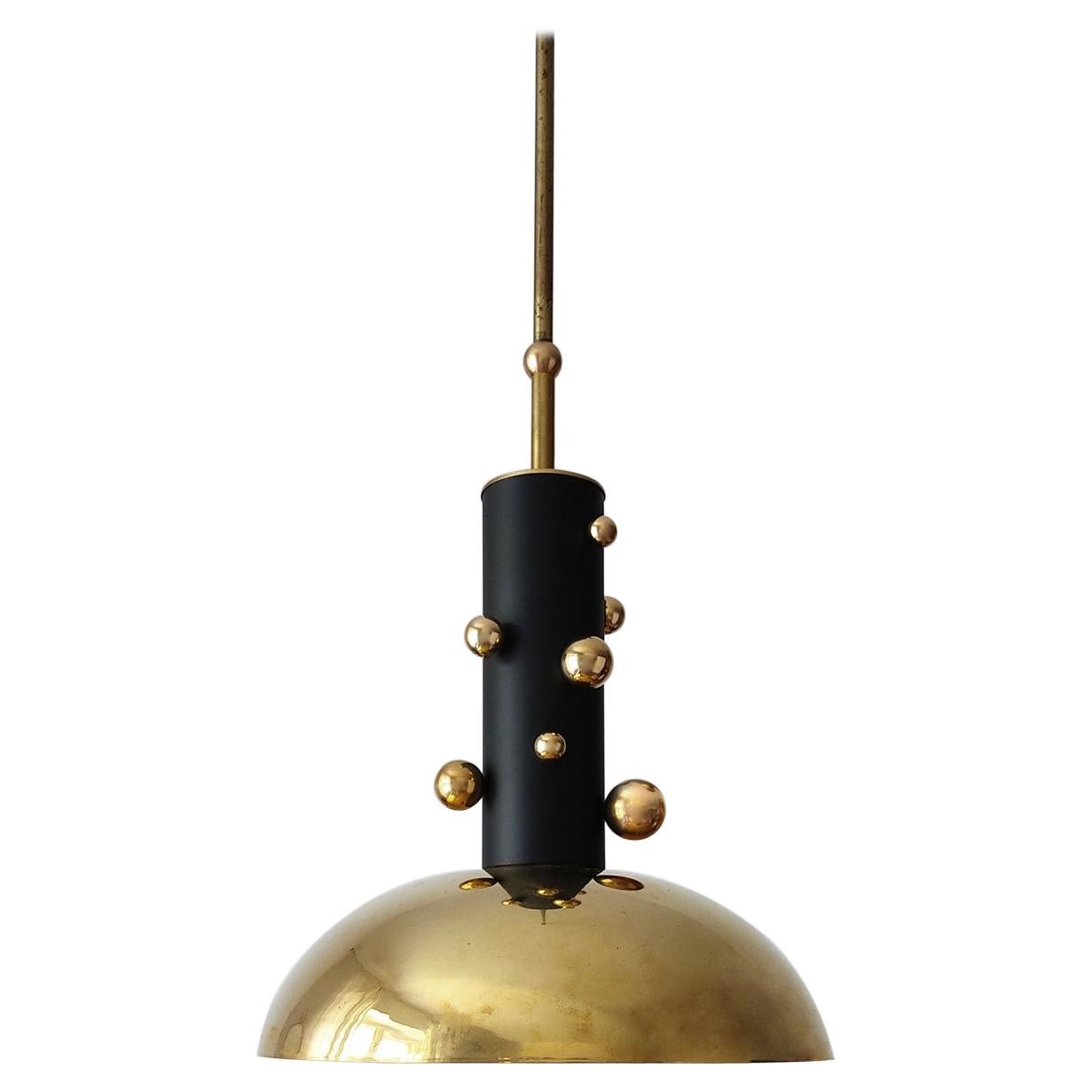 One of ... Beautiful German Sculptural Bubble Brass Tube Ceiling Pendant Light For Sale