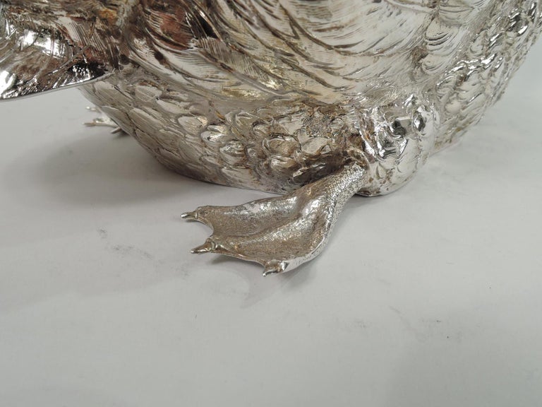 Beautiful German Silver Swan Centerpiece Bowl with Rare Glass Liner For Sale 2