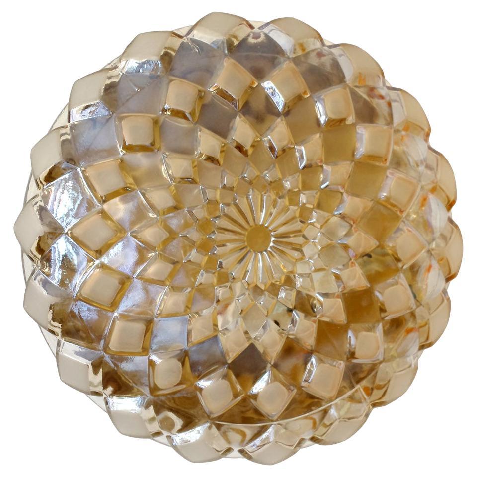 Beautiful German Vintage Glass Ceiling or Wall Light Flush Mount, 1960s For Sale