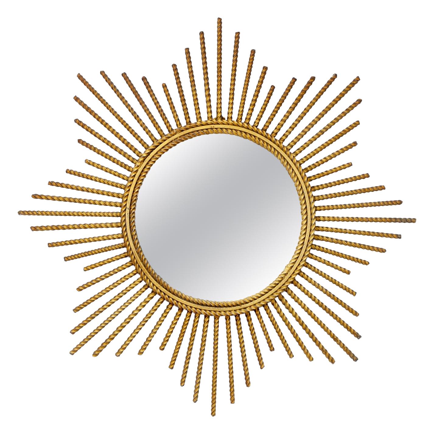 Beautiful Gild Metal Sunburst Mirror