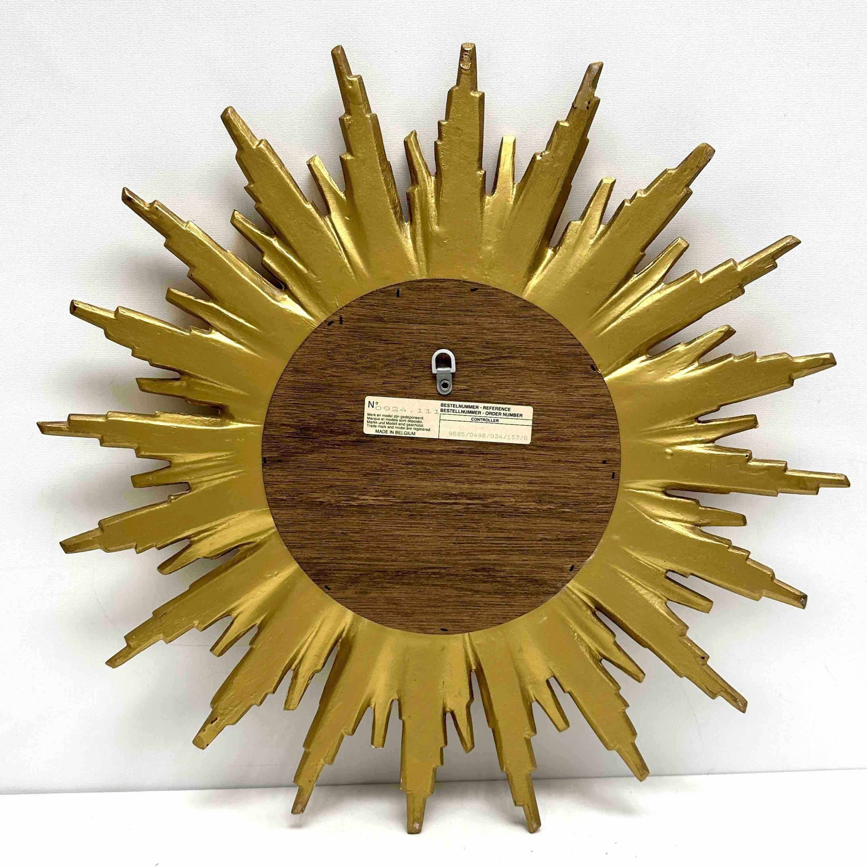 Beautiful Gilded Starburst Sunburst Mirror circa 1980s Made in Belgium 1