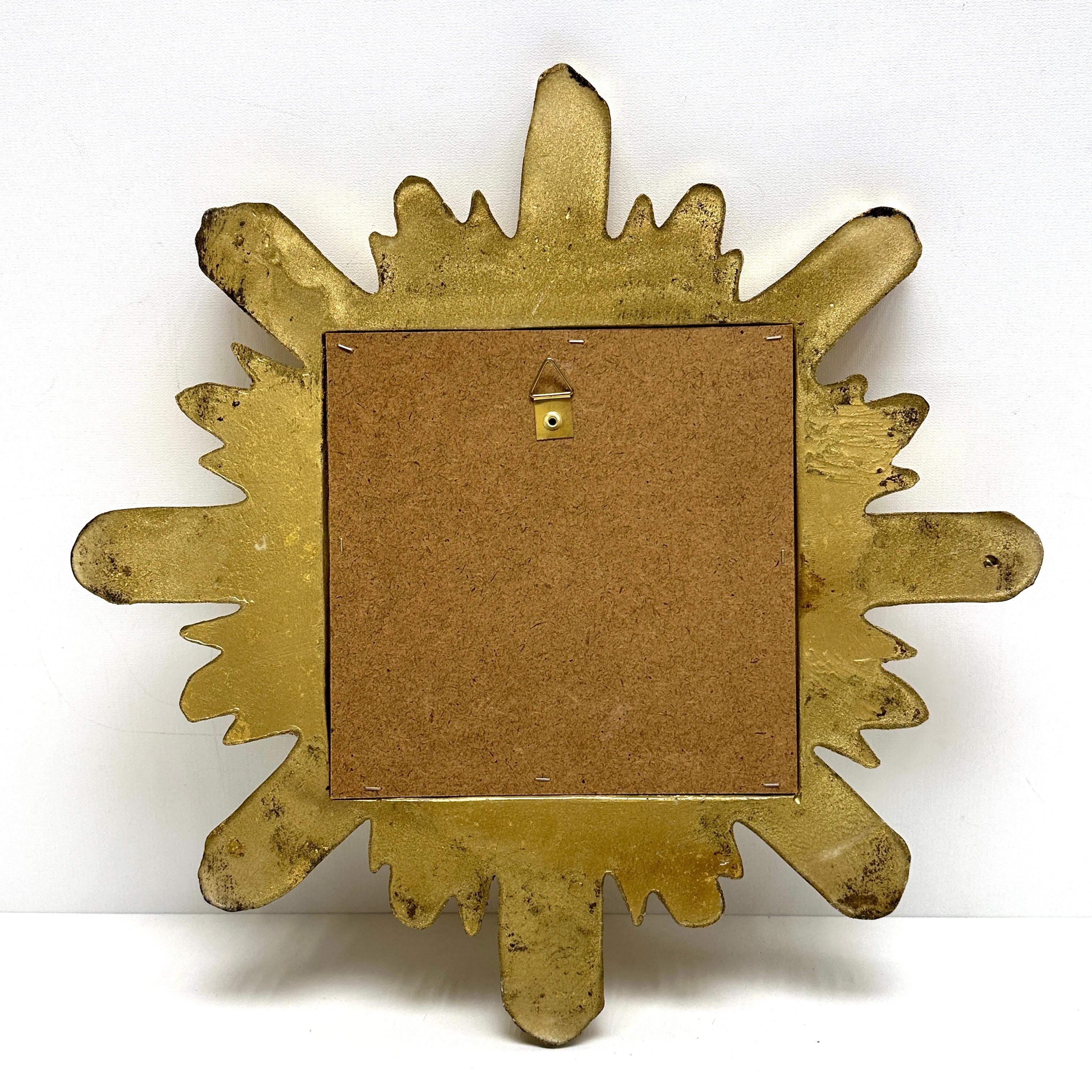 Beautiful Gilded Starburst Sunburst Mirror, circa 1980s, Made in Belgium For Sale 2