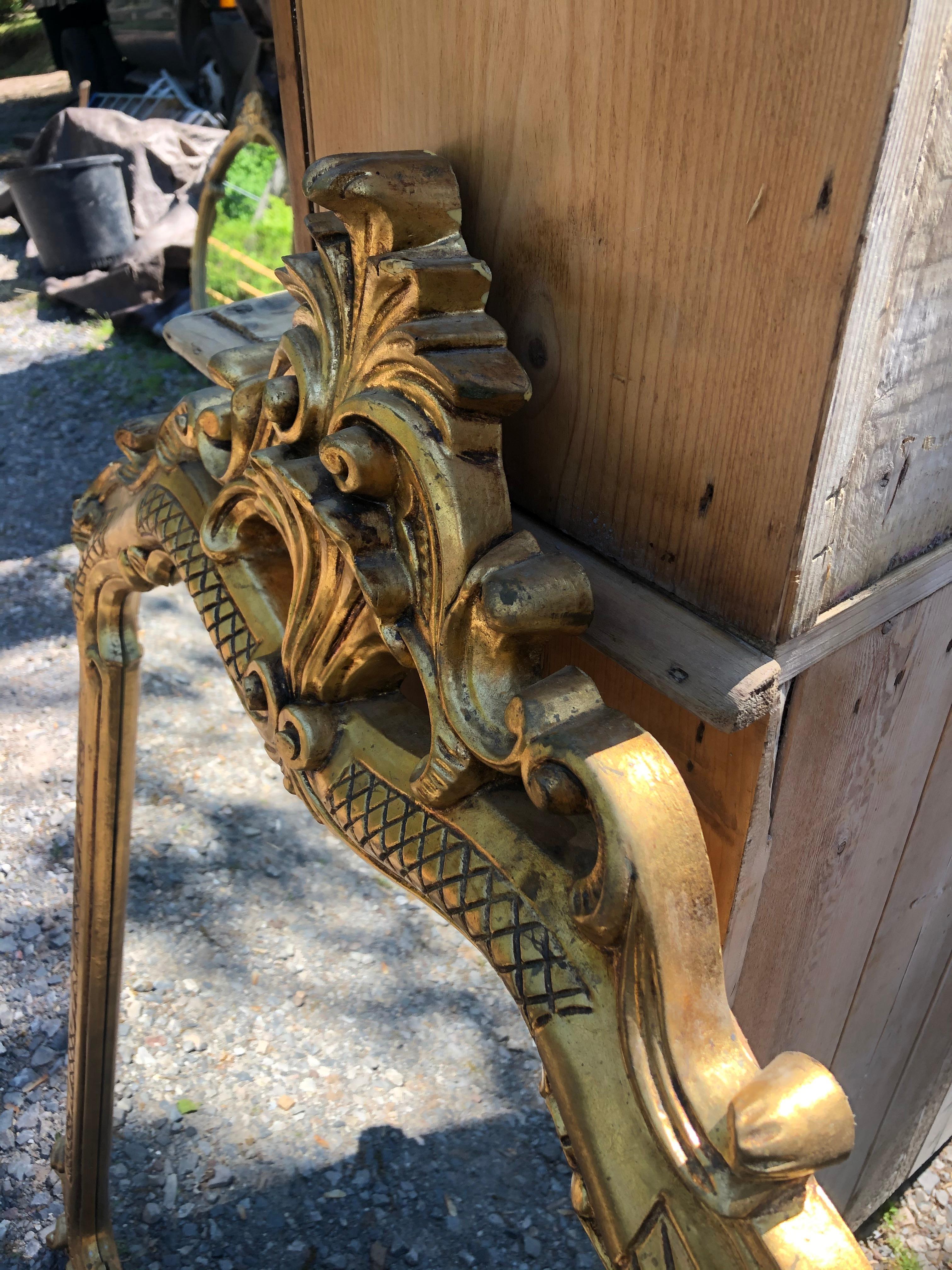 Beautiful Gilded Vintage Mirror with Curlicues In Good Condition In Hopewell, NJ