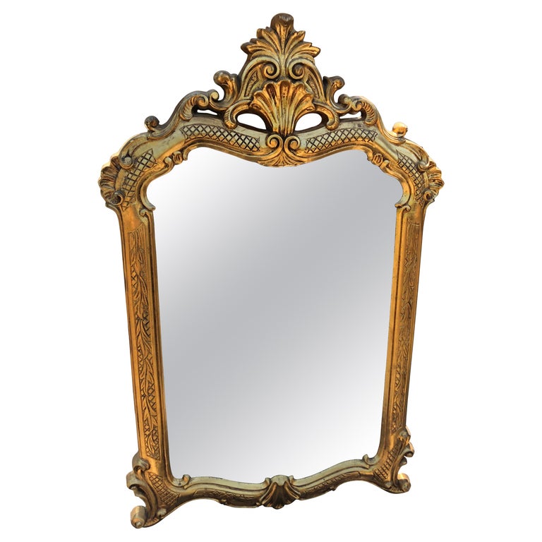 Beautiful Gilded Vintage Mirror with Curlicues For Sale at 1stDibs