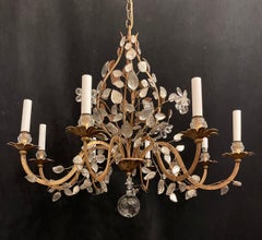 Beautiful Gilt Crystal Leaf Basket Vaughan Baguès Jansen Basket Large Chandelier