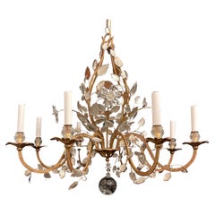 Beautiful Gilt Crystal Leaf Basket Vaughan Baguès Jansen Basket Large Chandelier
